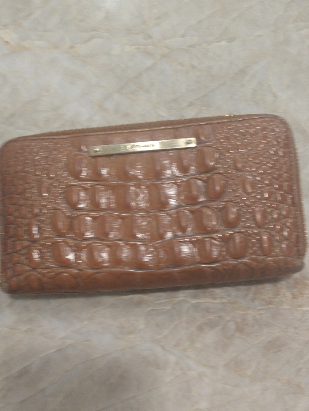 Brahmin Brown Croc-Embossed Zip Women's Wallet